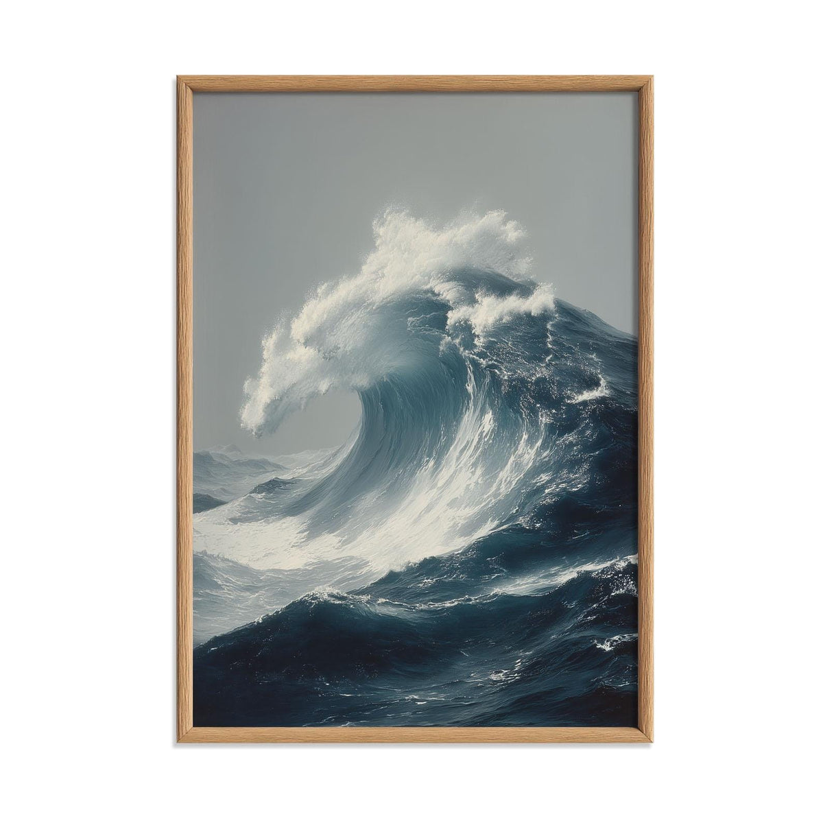 Huge Crashing Wave Art Print, Hyper Realistic Ocean Style, Dramatic Storm Sea Decor