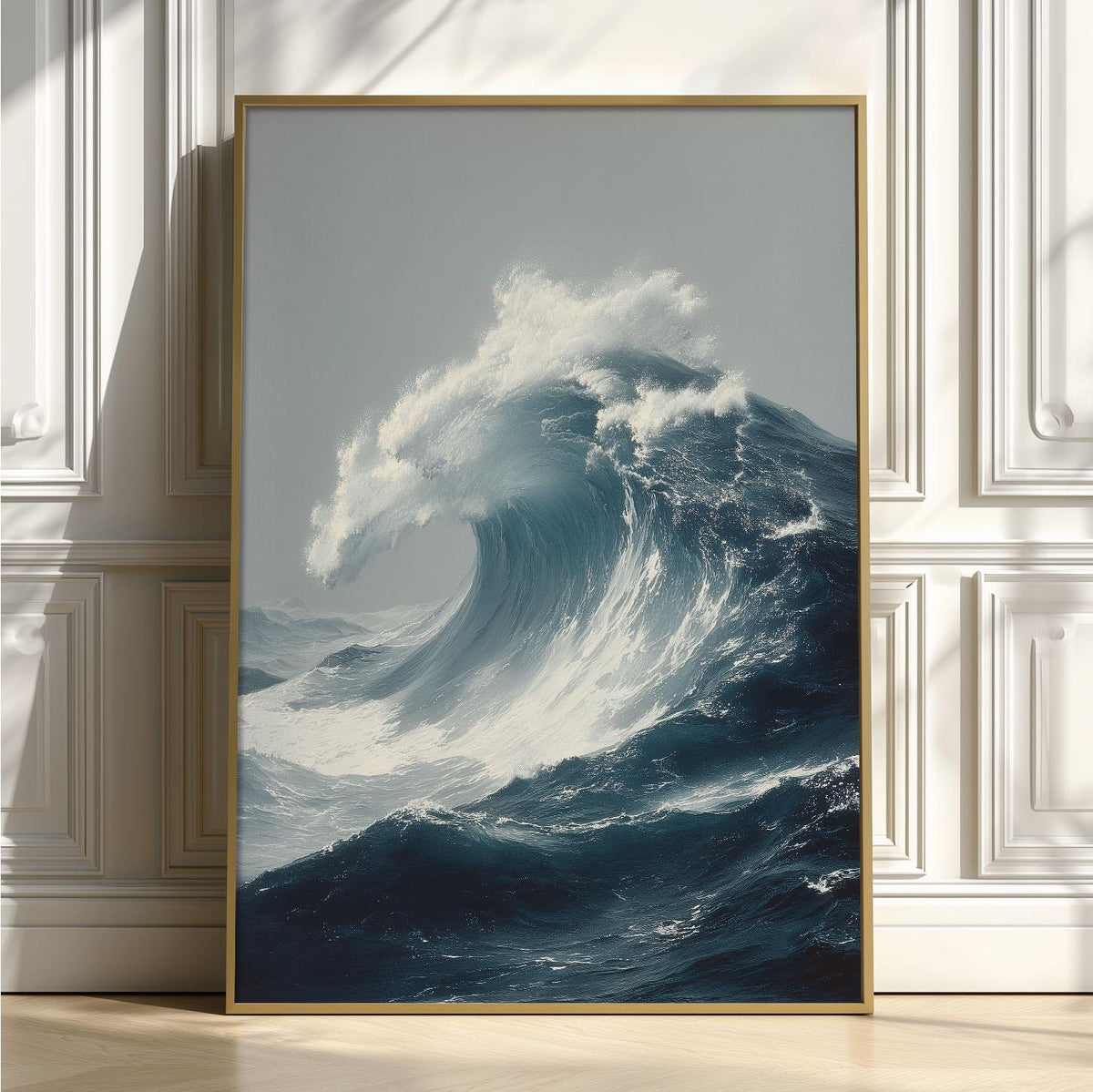 Huge Crashing Wave Art Print, Hyper Realistic Ocean Style, Dramatic Storm Sea Decor