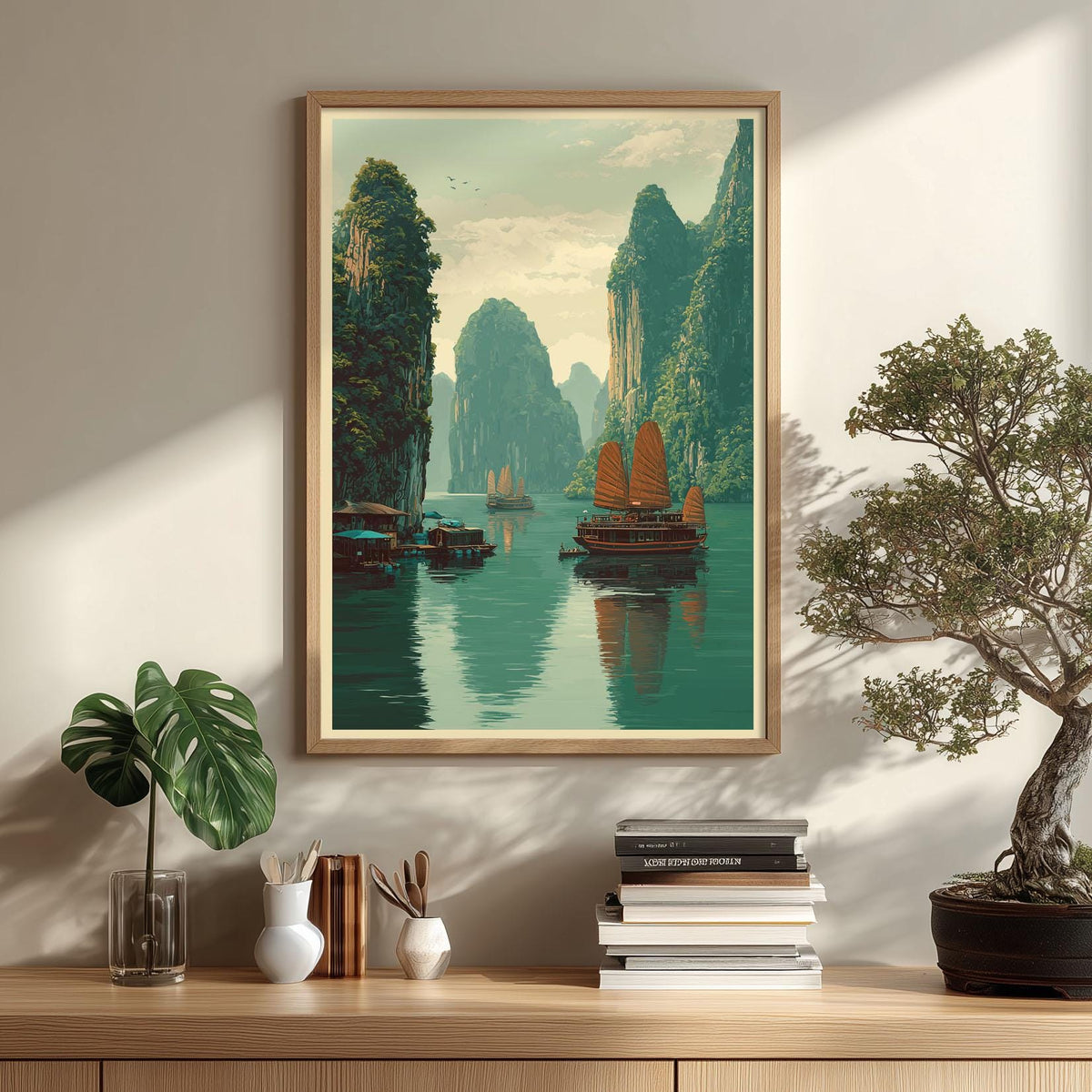 Ha Long Bay Print, Vintage Travel Poster Wall Art