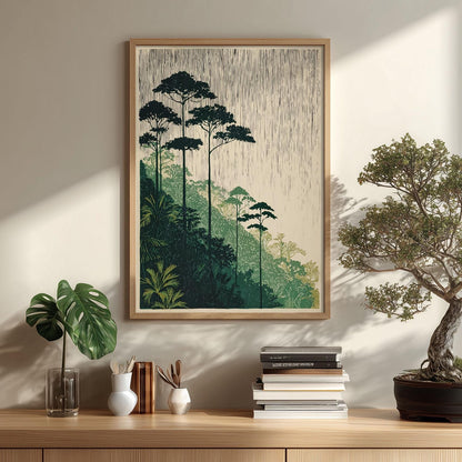 Rainforest Print, Tropical Forest Wall Art, Jungle Landscape Poster, Nature Home Decor