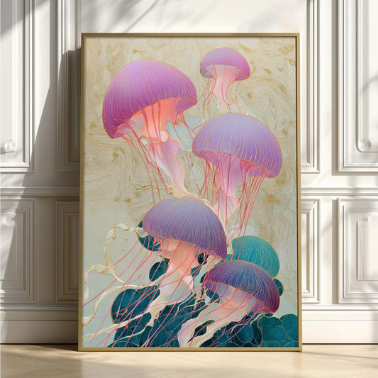 Jellyfish Print, Sea Life Wall Art, Coastal Poster, Ocean Home Decor