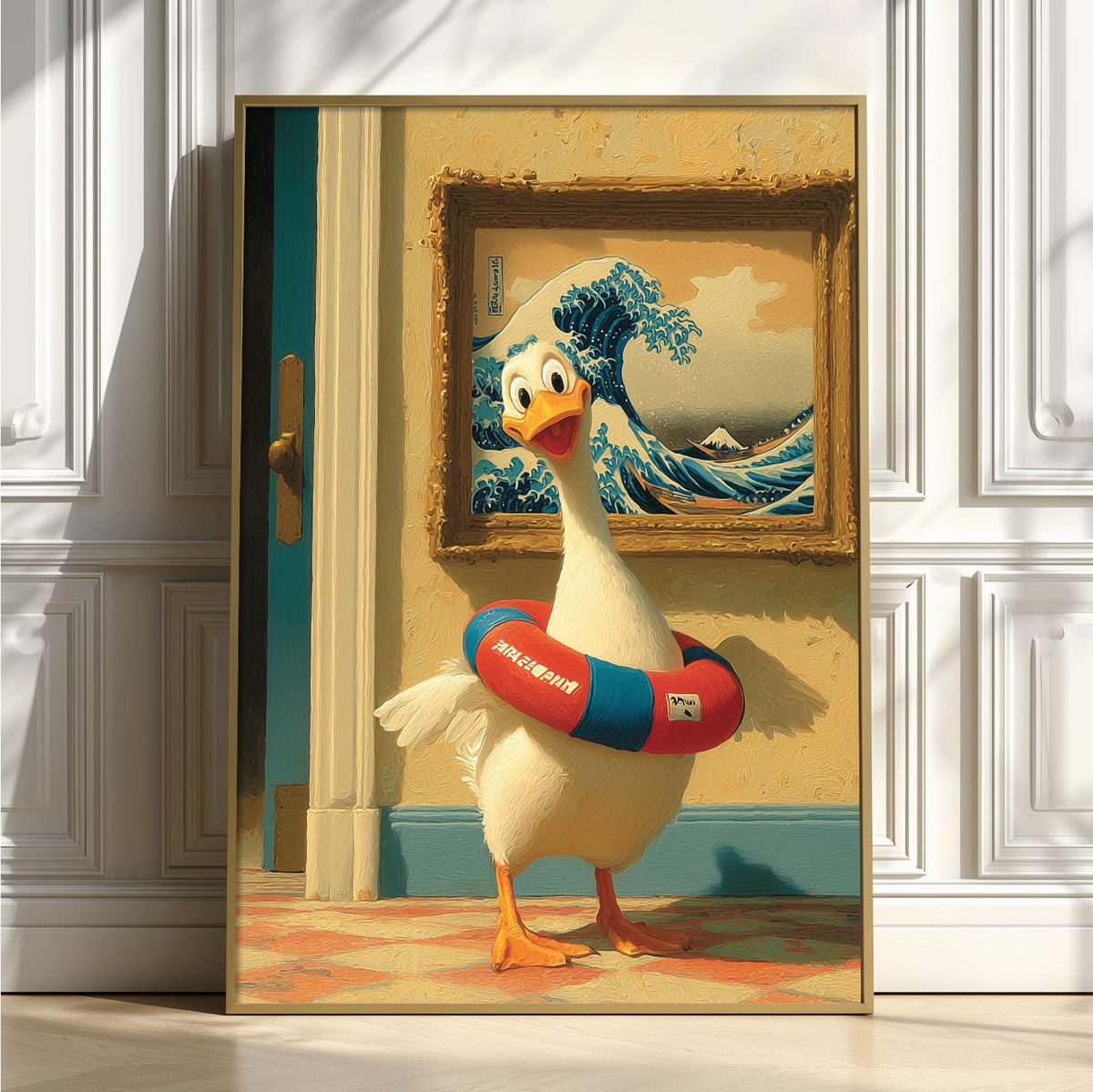 Goose Print, Quirky Animal Wall Art, Funny Bathroom Poster, Humorous Home Decor