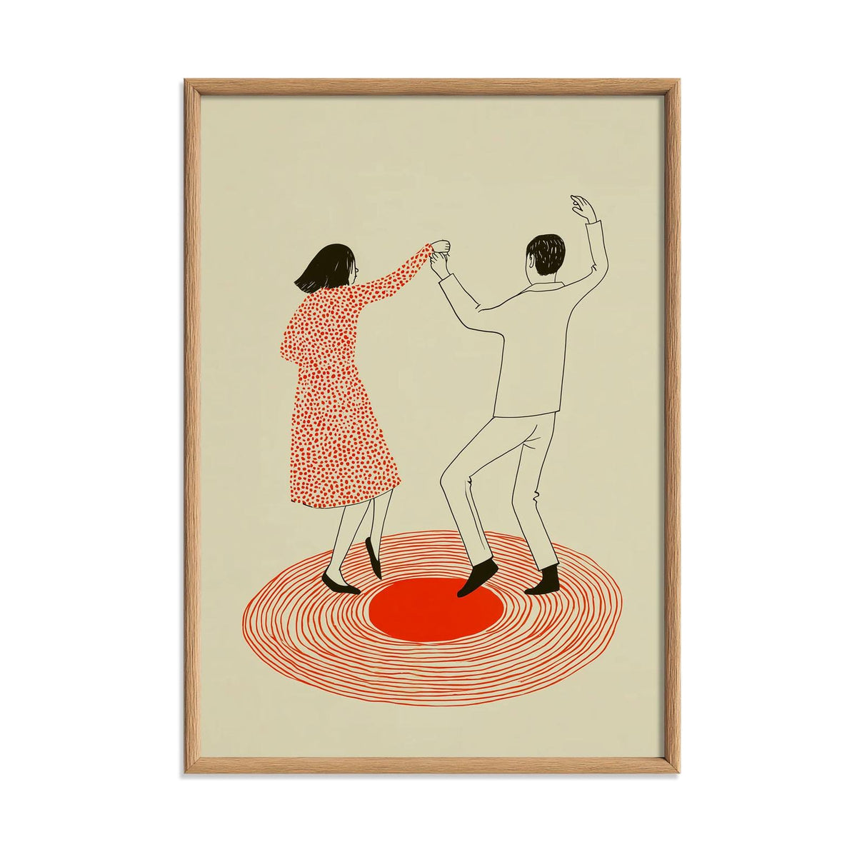 Romantic Dance Poster, Vinyl Wall Art, Couple Print, Minimalist Illustration