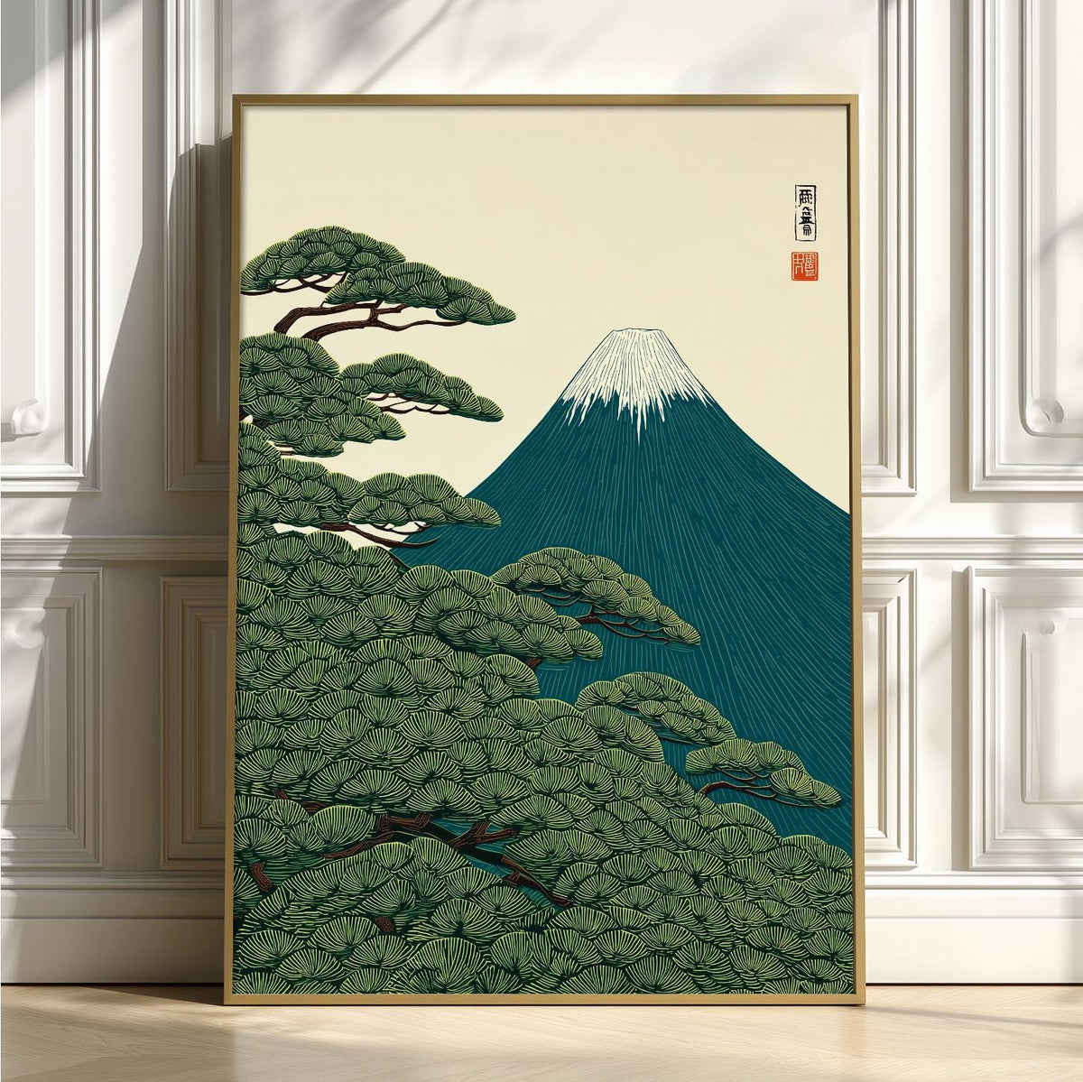 Japanese mountain art print - Mount Fuji wall decor - A3 A4 sizes