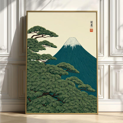 Japanese mountain art print - Mount Fuji wall decor - A3 A4 sizes
