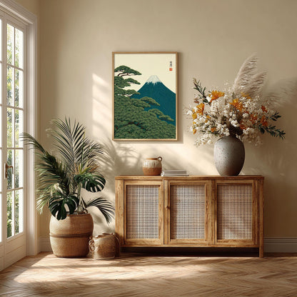 Japanese mountain art print - Mount Fuji wall decor - A3 A4 sizes