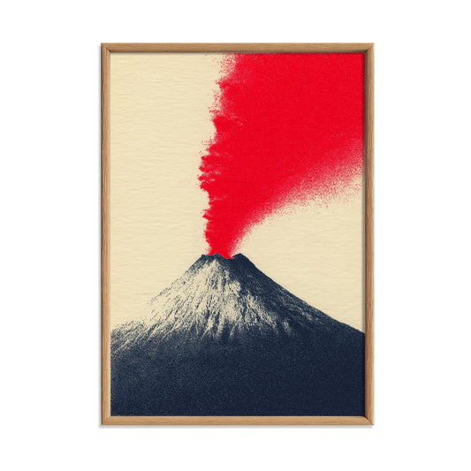 Volcano Art Print, Modern Minimalist Wall Art