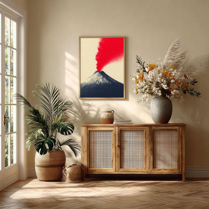 Volcano Art Print, Modern Minimalist Wall Art