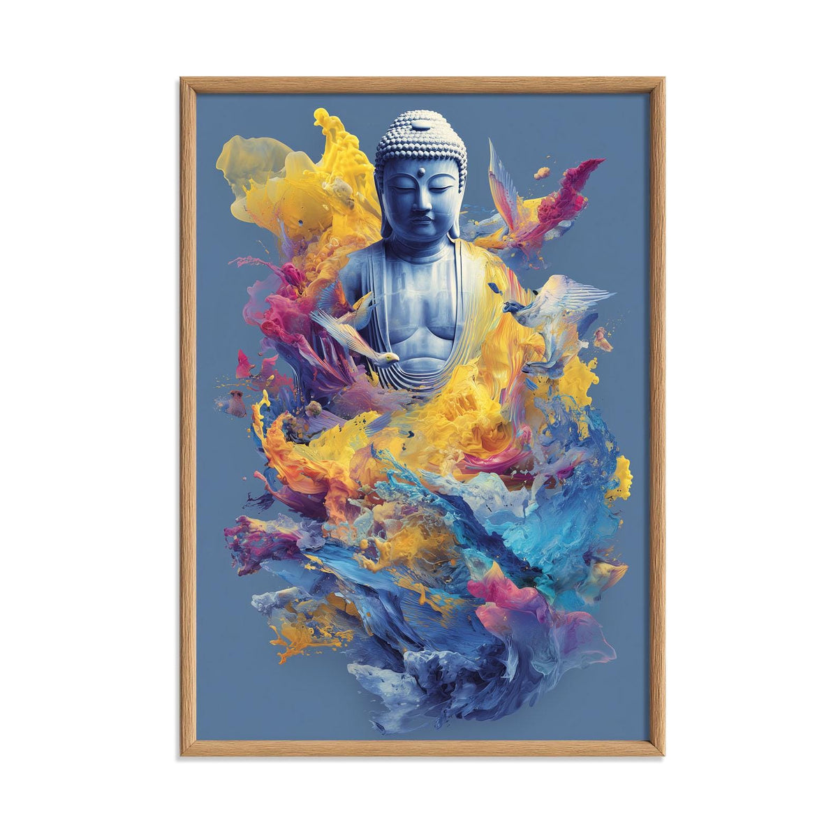 Colourful Buddha Wall Art Print, Meditation Poster, Zen Spiritual Decor, Yoga Room