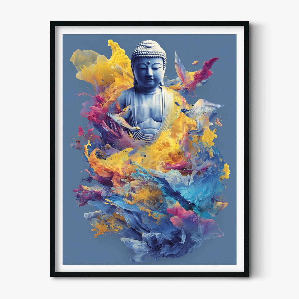 Colourful Buddha Wall Art Print, Meditation Poster, Zen Spiritual Decor, Yoga Room