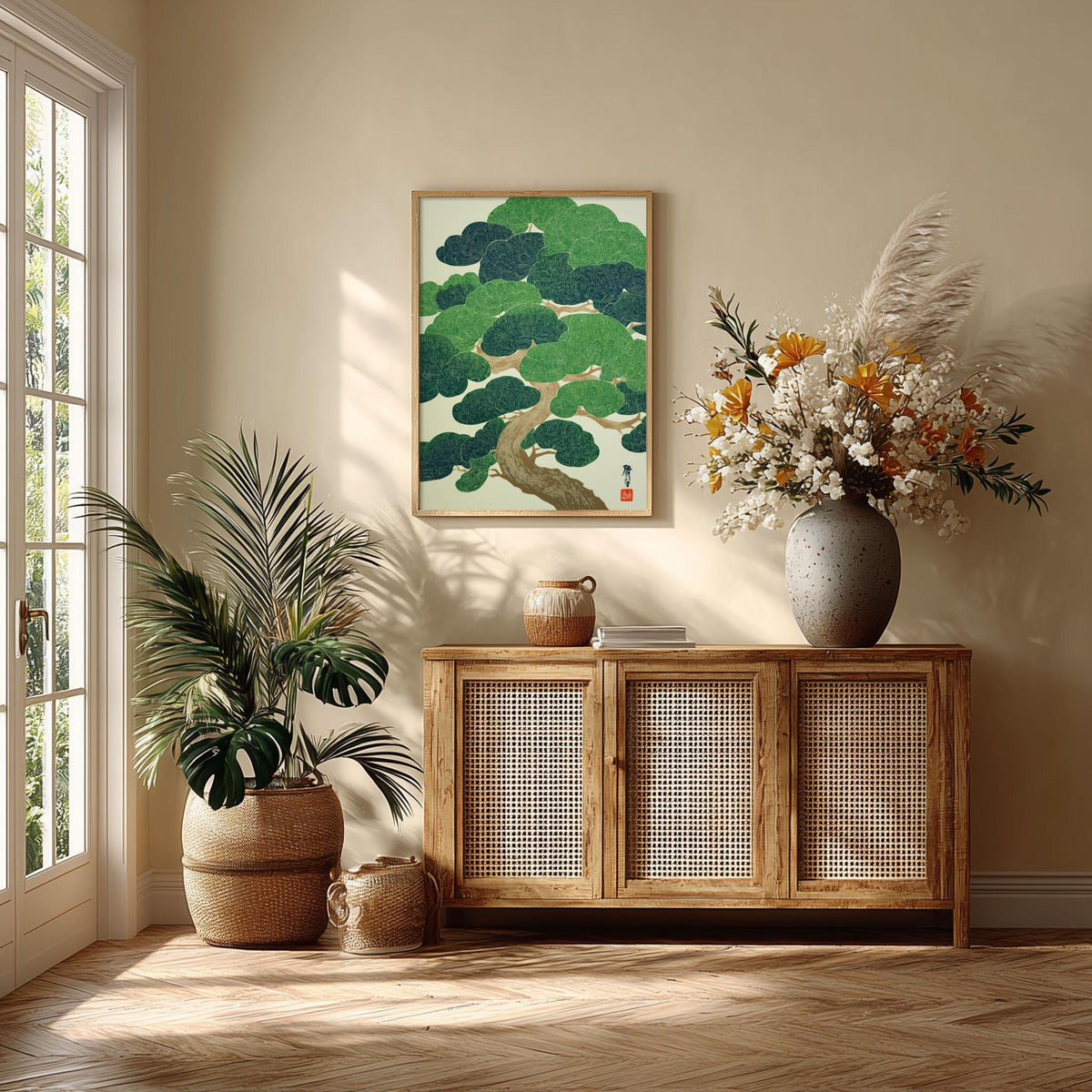 Japanese Tree Poster | Forest Wall Art | Botanical Art Print | Zen Decor