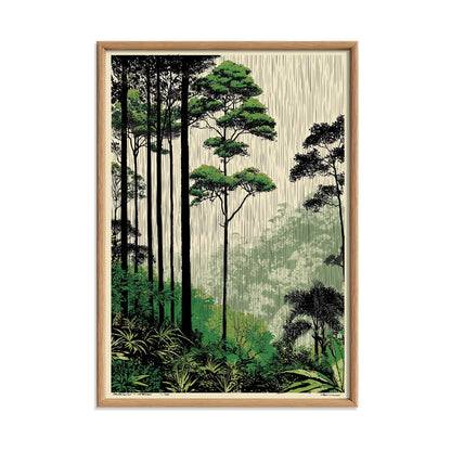 Amazon Rainforest Poster, Tropical Jungle Art Print, Green Forest Wall Art, Nature Decor