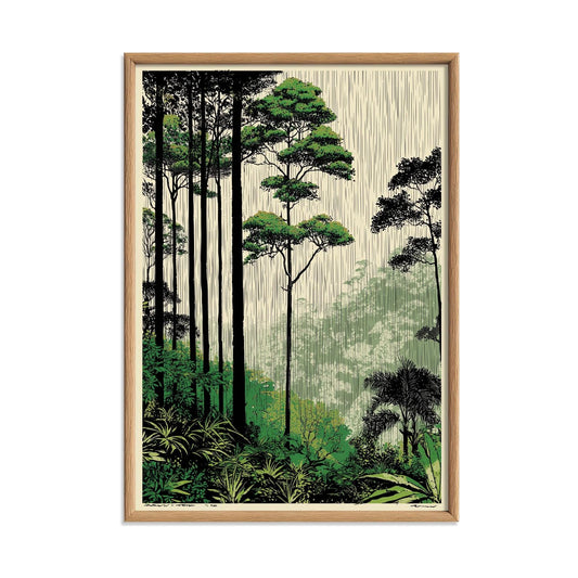 Amazon Rainforest Poster, Tropical Jungle Art Print, Green Forest Wall Art, Nature Decor
