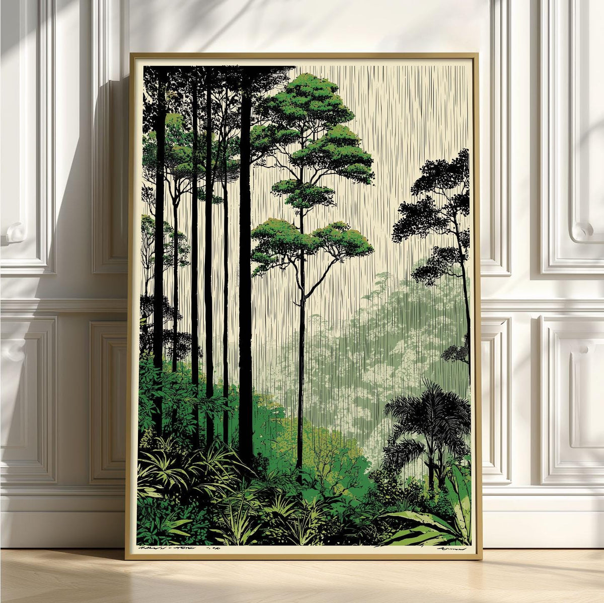 Amazon Rainforest Poster, Tropical Jungle Art Print, Green Forest Wall Art, Nature Decor