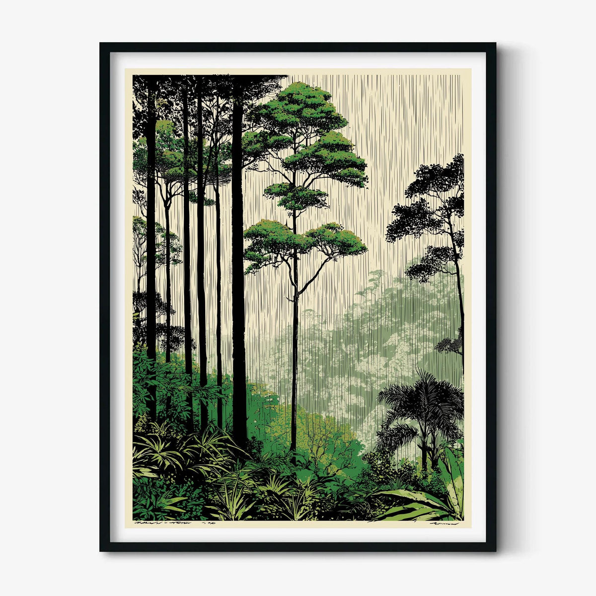 Amazon Rainforest Poster, Tropical Jungle Art Print, Green Forest Wall Art, Nature Decor