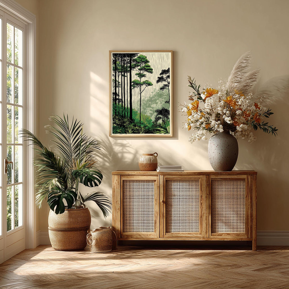 Amazon Rainforest Poster, Tropical Jungle Art Print, Green Forest Wall Art, Nature Decor