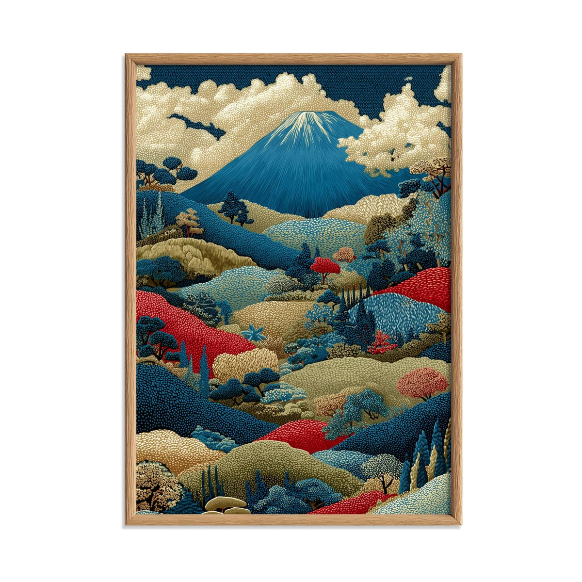 Colourful Mount Fuji Poster | Japanese Landscape Art Print, Mountain Wall Art Print | Japandi Decor