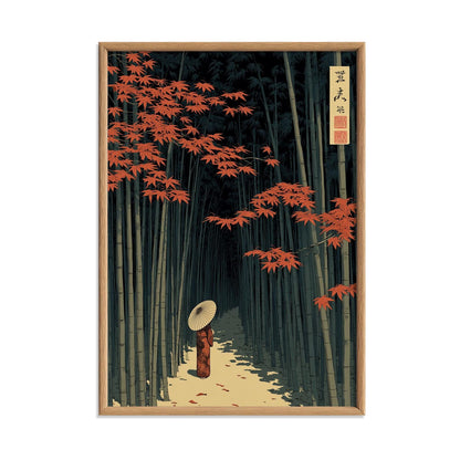 Bamboo Forest Poster Print | Japanese Autumn Wall Art | Travel Decor