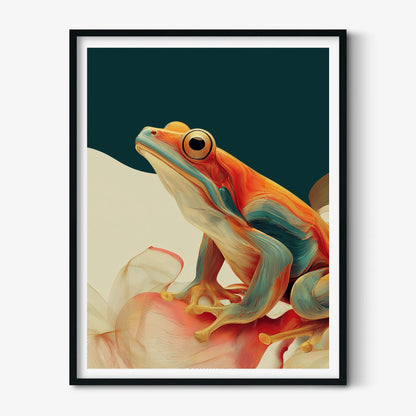 Frog Print | Colourful Animal Wall Art | Modern Amphibian Poster | Bold Nature Decor