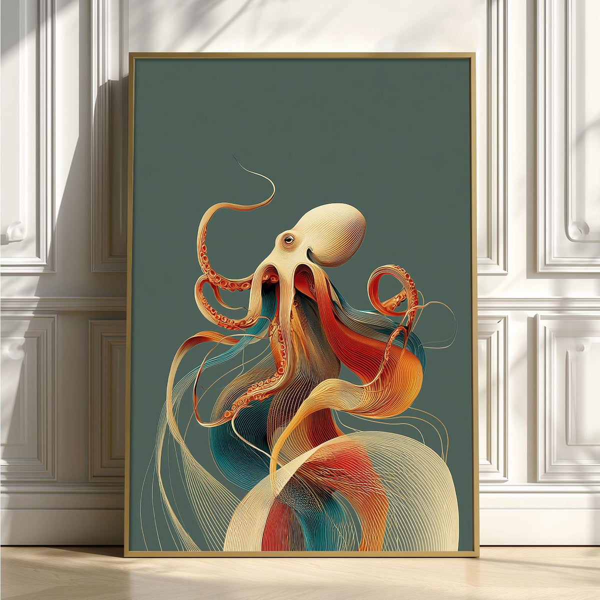 Octopus Poster | Colourful Wall Art | Modern Sea Creature Art Print | Coastal Ocean Decor