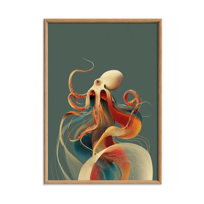 Octopus Poster | Colourful Wall Art | Modern Sea Creature Art Print | Coastal Ocean Decor