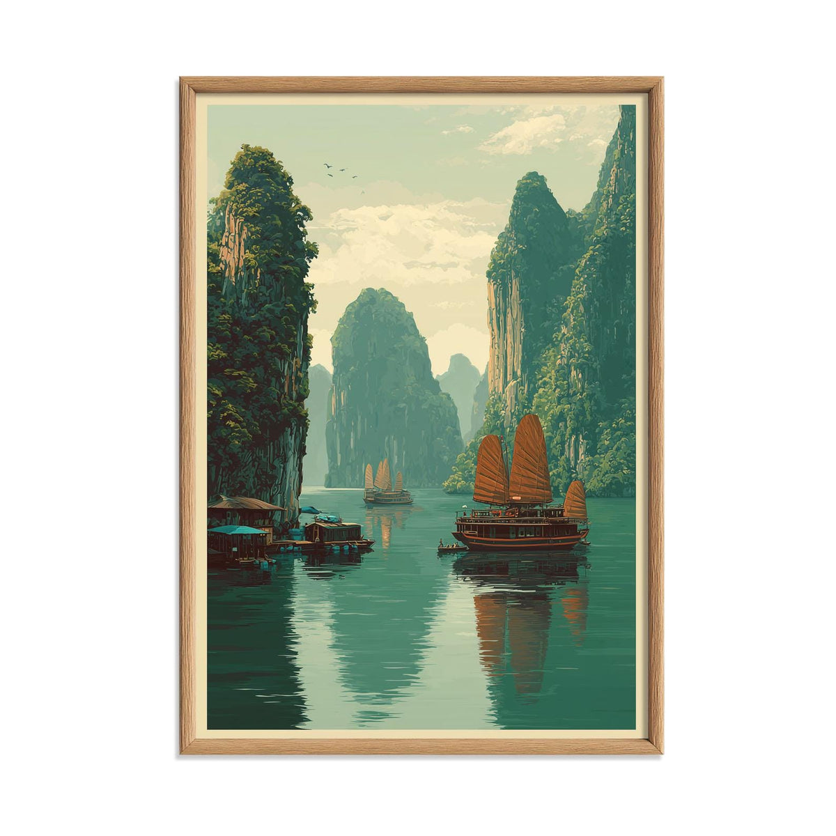 Ha Long Bay Print, Vintage Travel Poster Wall Art