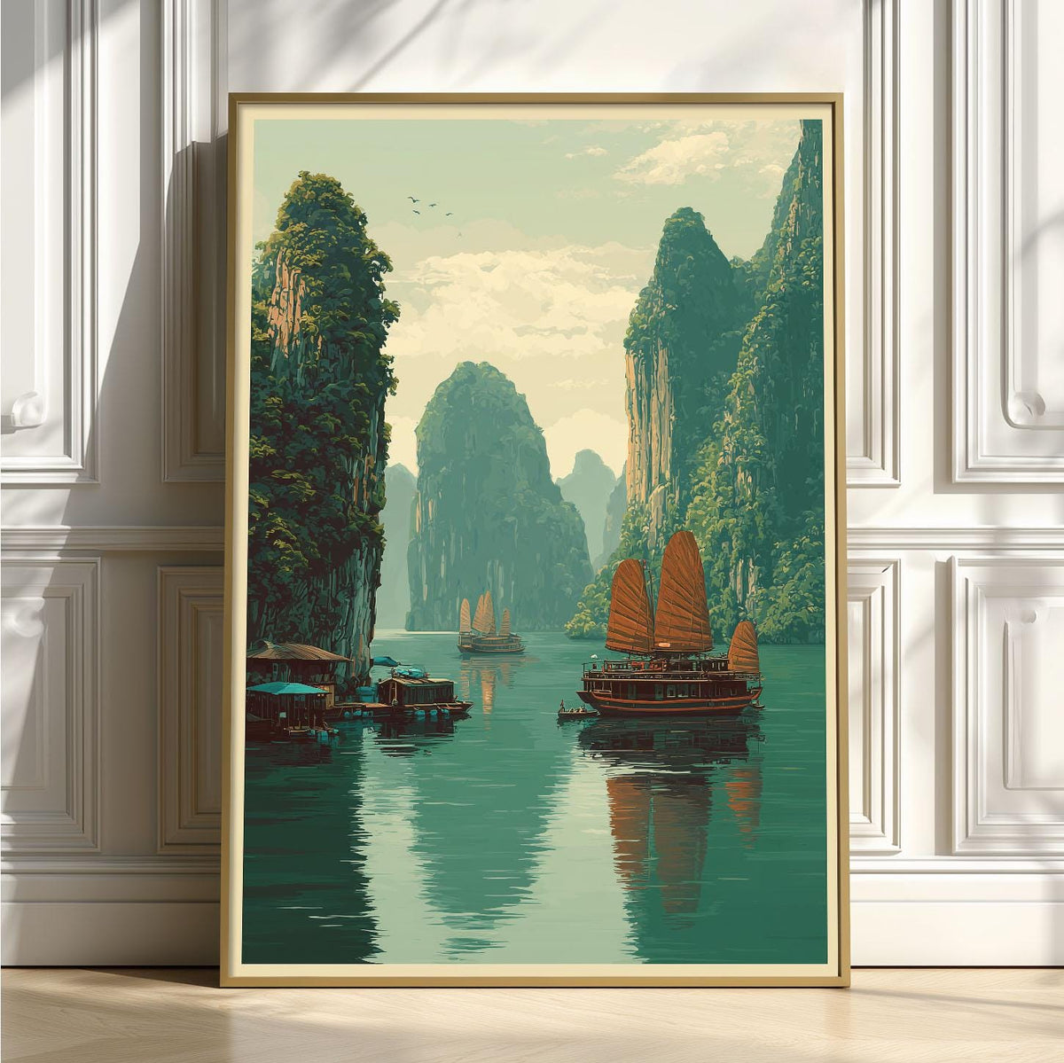 Ha Long Bay Print, Vintage Travel Poster Wall Art