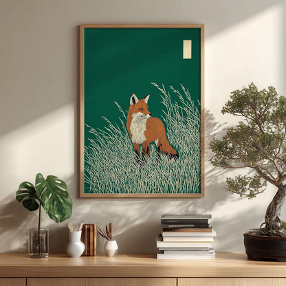 Fox Print, Woodland Animal Wall Art, Forest Poster, Minimalist Nature Home Decor