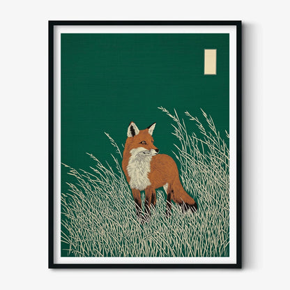 Fox Print, Woodland Animal Wall Art, Forest Poster, Minimalist Nature Home Decor