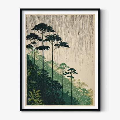 Rainforest Print, Tropical Forest Wall Art, Jungle Landscape Poster, Nature Home Decor