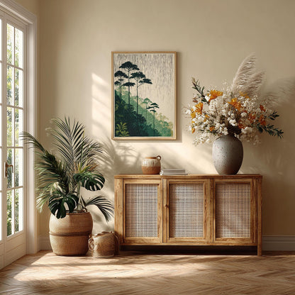 Rainforest Print, Tropical Forest Wall Art, Jungle Landscape Poster, Nature Home Decor