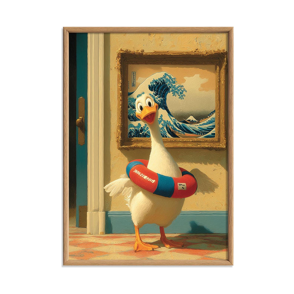 Goose Print, Quirky Animal Wall Art, Funny Bathroom Poster, Humorous Home Decor