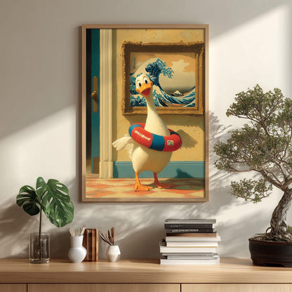 Goose Print, Quirky Animal Wall Art, Funny Bathroom Poster, Humorous Home Decor