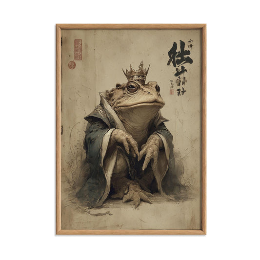 Toad King Print – Medieval Frog Portrait | Vintage Fantasy Wall Art