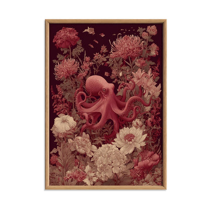 Octopus Poster, Arts And Crafts Print, Botanical Sea Wall Art