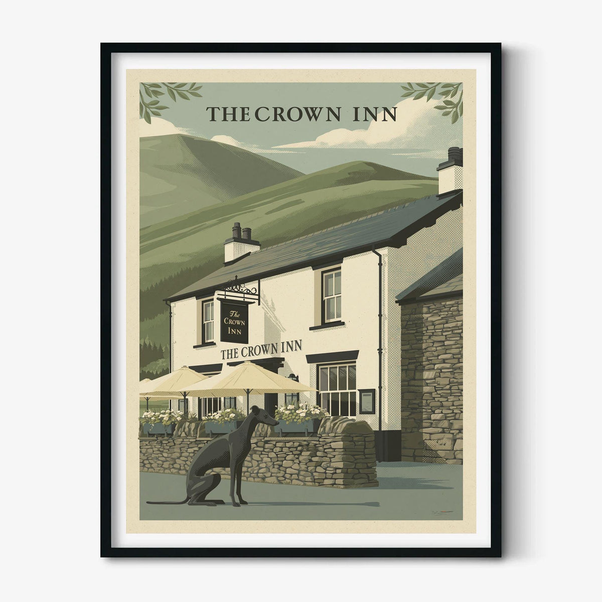 Country Pub Poster, Vintage Travel Print, English Inn Wall Art
