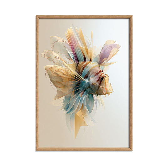 Lionfish Poster, Ocean Fish Print, Coastal Bathroom Wall Art