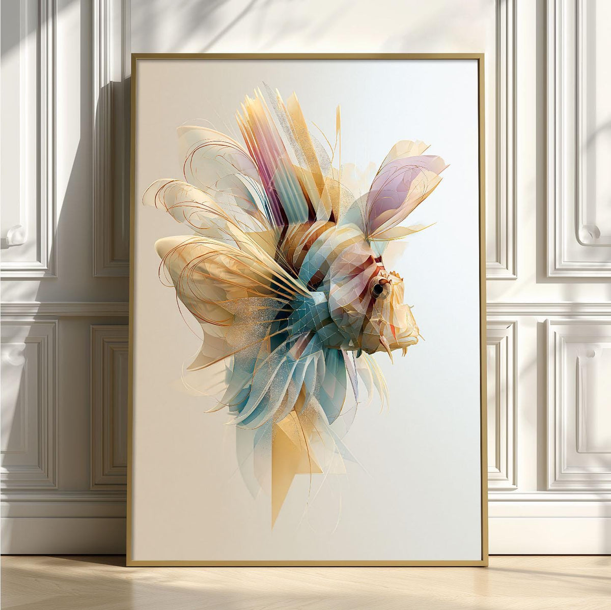 Lionfish Poster, Ocean Fish Print, Coastal Bathroom Wall Art