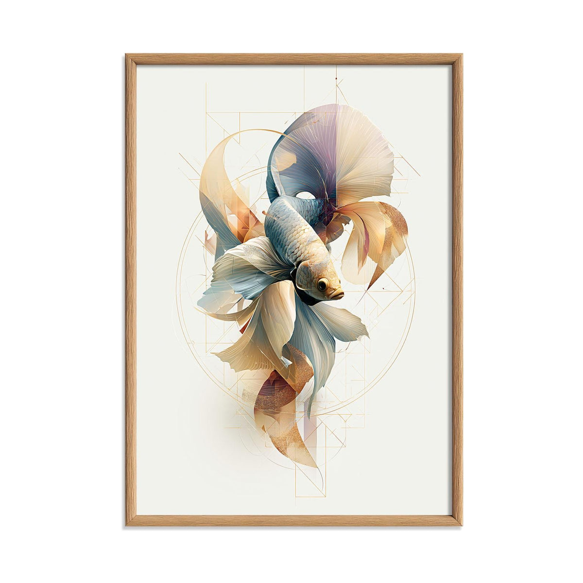 Betta Fish Poster, Aquarium Fish Print, Modern Bathroom Wall Art