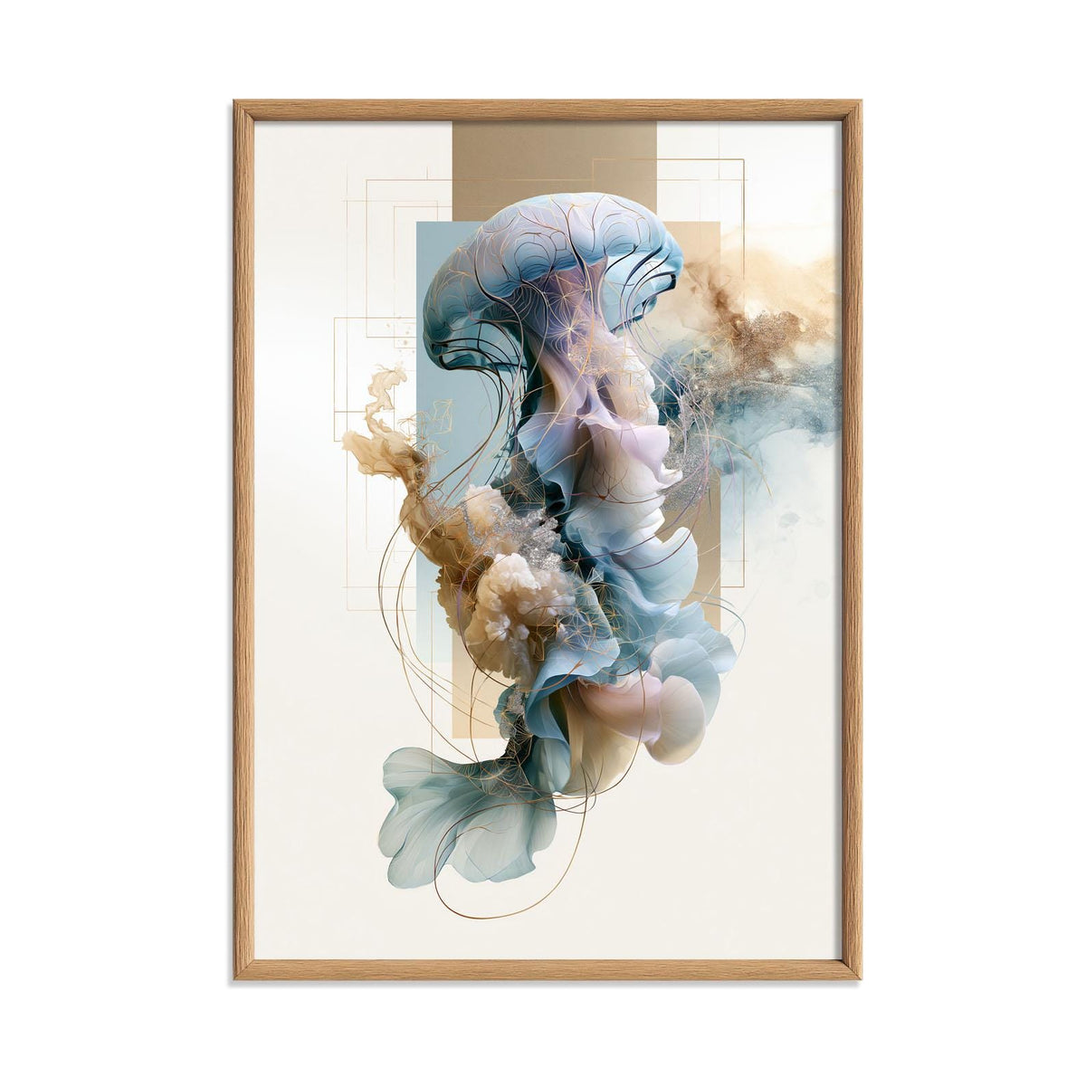 Jellyfish Poster, Ocean Animal Print, Coastal Bathroom Wall Art