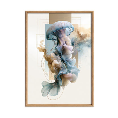 Jellyfish Poster, Ocean Animal Print, Coastal Bathroom Wall Art