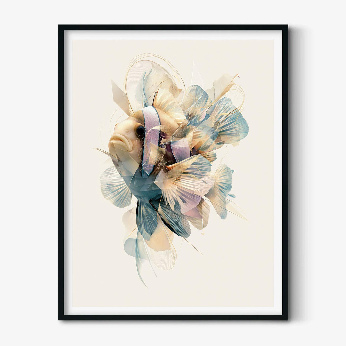 Abstract Clownfish Poster, Ocean Fish Print, Coastal Bathroom Wall Art