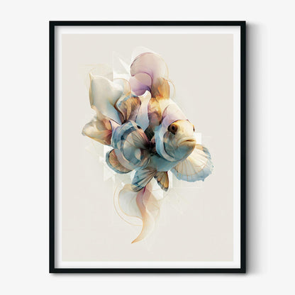 Clownfish Poster, Ocean Fish Print, Coastal Bathroom Wall Art