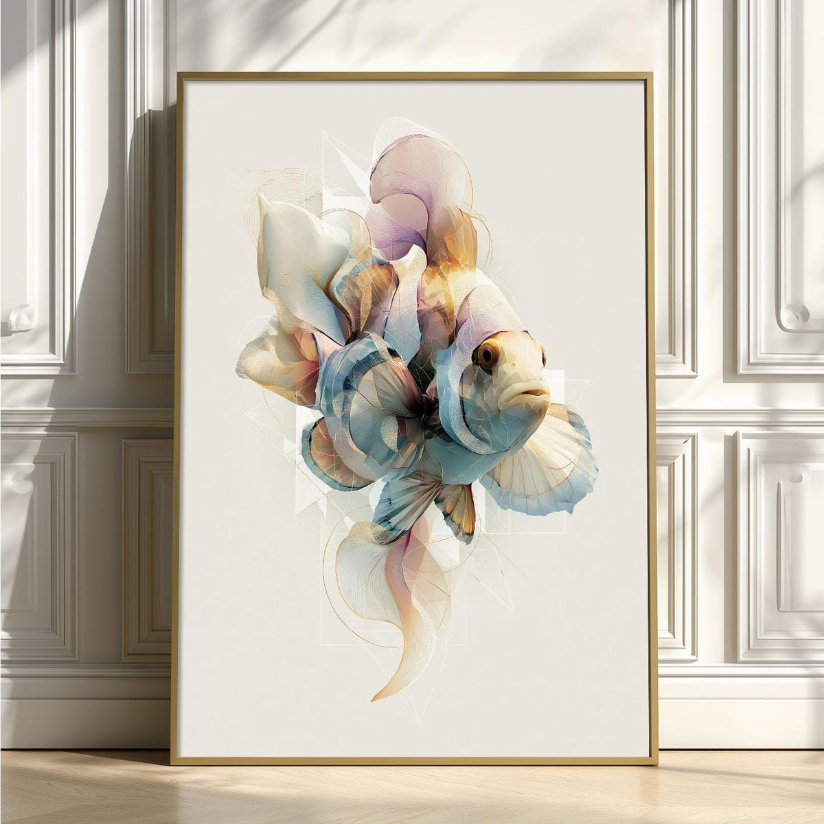 Clownfish Poster, Ocean Fish Print, Coastal Bathroom Wall Art