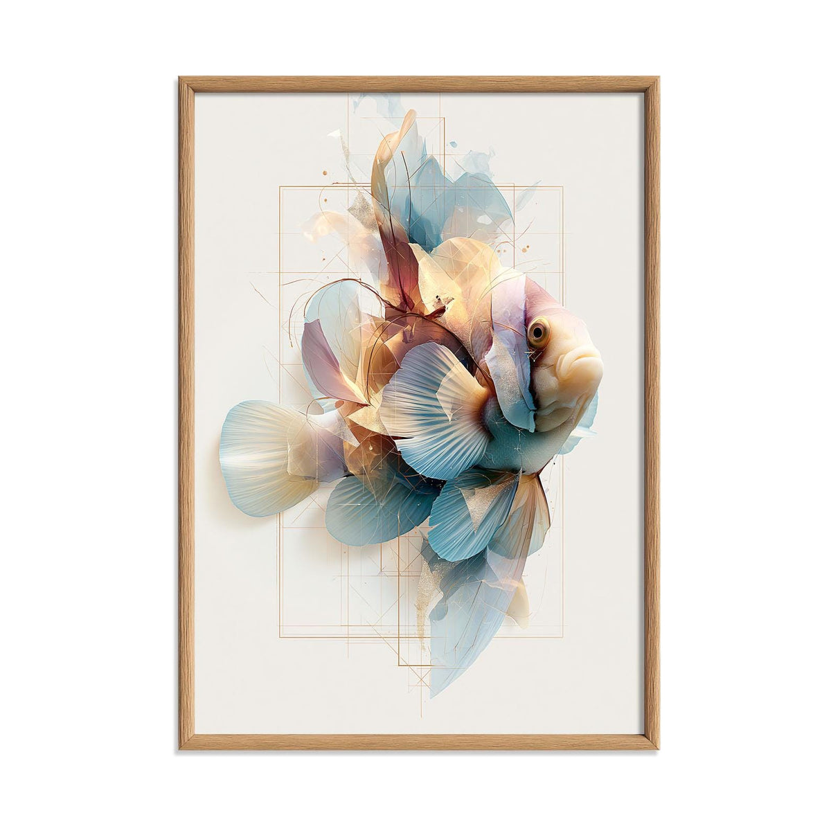 Clownfish Print, Ocean Fish Poster, Coastal Bathroom Wall Art
