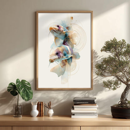 Clown Loach Wall Art, Tropical Fish Print, Coastal Bathroom Wall Art