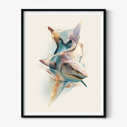 Tiger Shark Poster, Ocean Animal Print, Modern Marine Wall Art