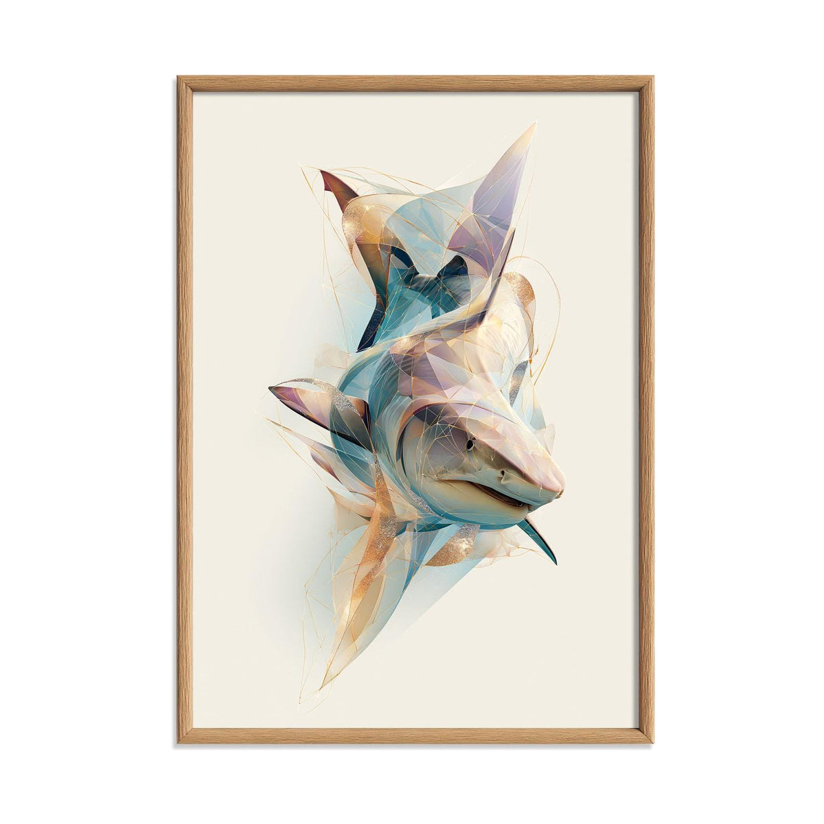 Tiger Shark Poster, Ocean Animal Print, Modern Marine Wall Art