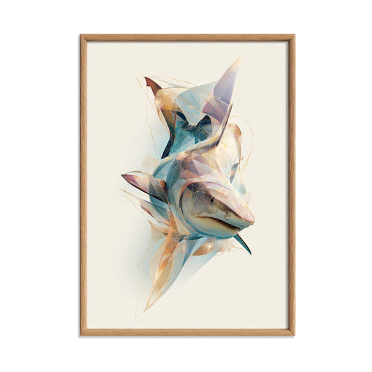 Tiger Shark Poster, Ocean Animal Print, Modern Marine Wall Art