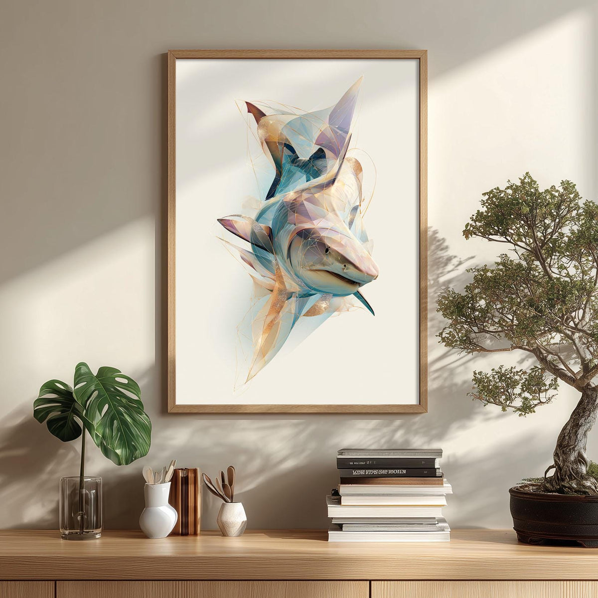 Tiger Shark Poster, Ocean Animal Print, Modern Marine Wall Art